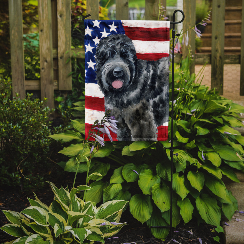 Black Russian Terrier Patriotic Flag Garden Size BB9677GF