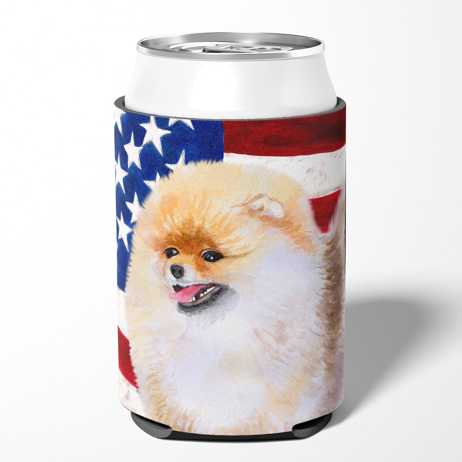 Pomeranian Patriotic Can or Bottle Hugger BB9682CC