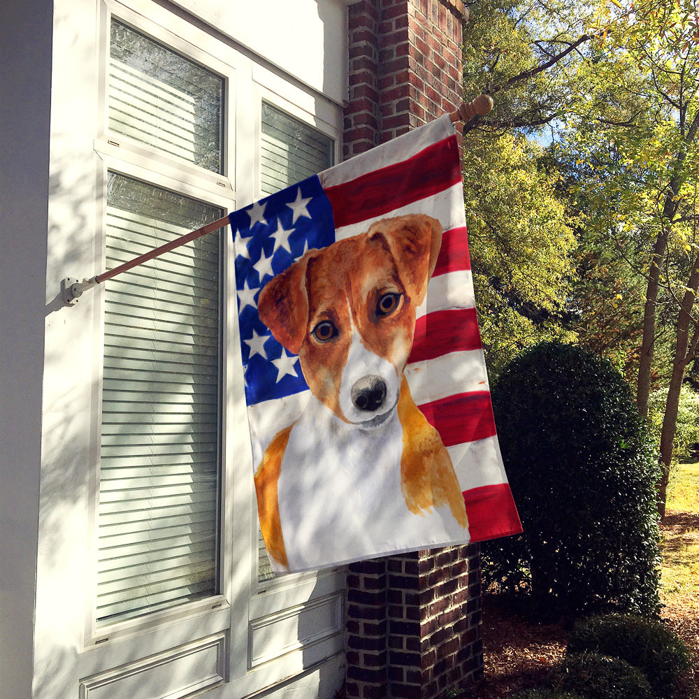 Jack Russell Terrier Patriotic Flag Canvas House Size BB9689CHF