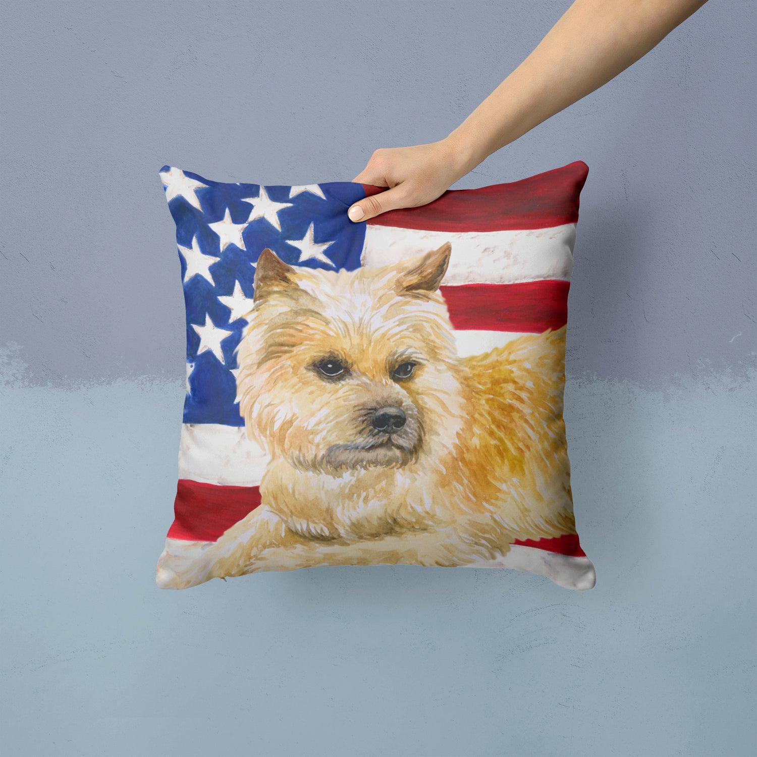Cairn Terrier Patriotic Fabric Decorative Pillow BB9690PW1414 - the-store.com