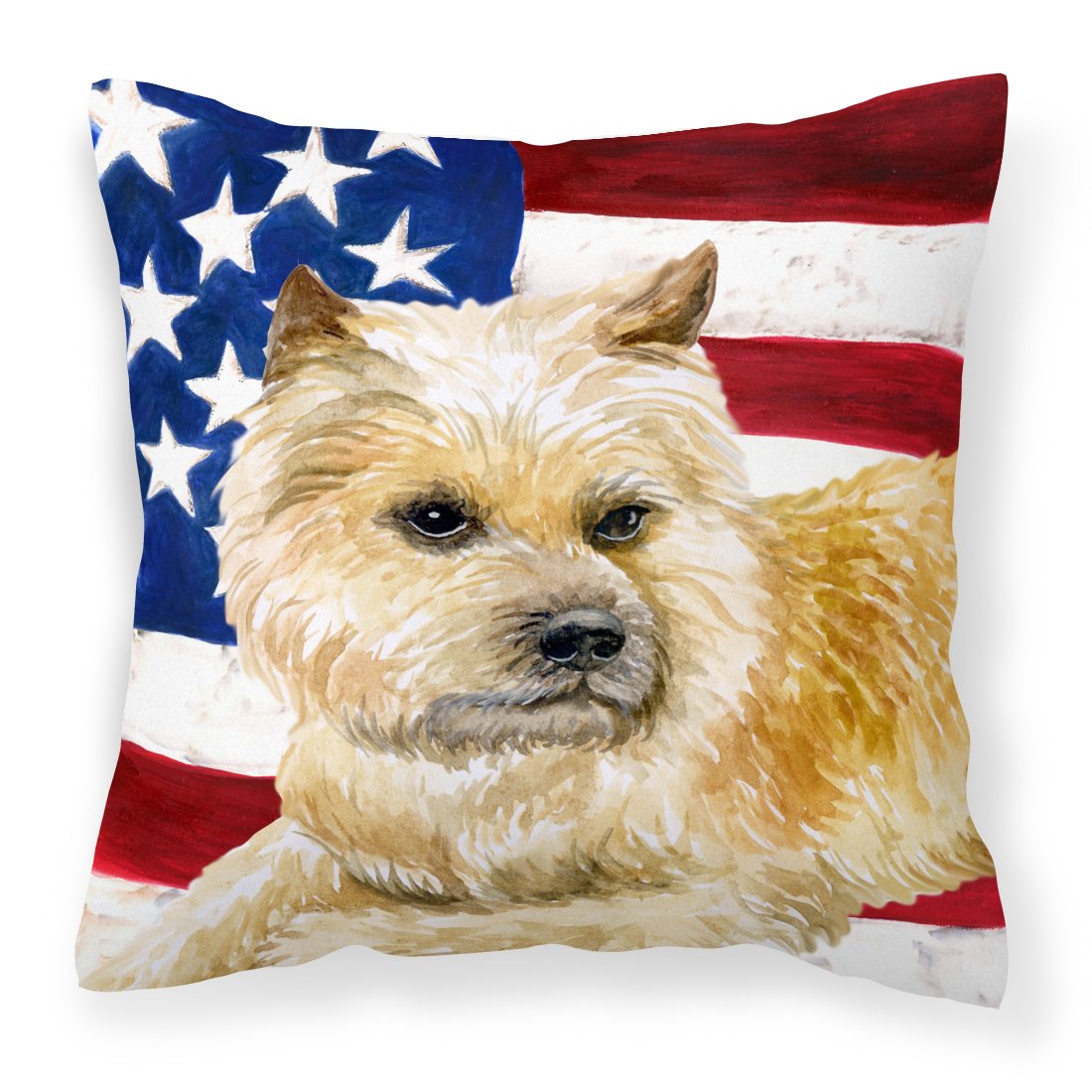 Cairn Terrier Patriotic Fabric Decorative Pillow BB9690PW1818 by Caroline's Treasures