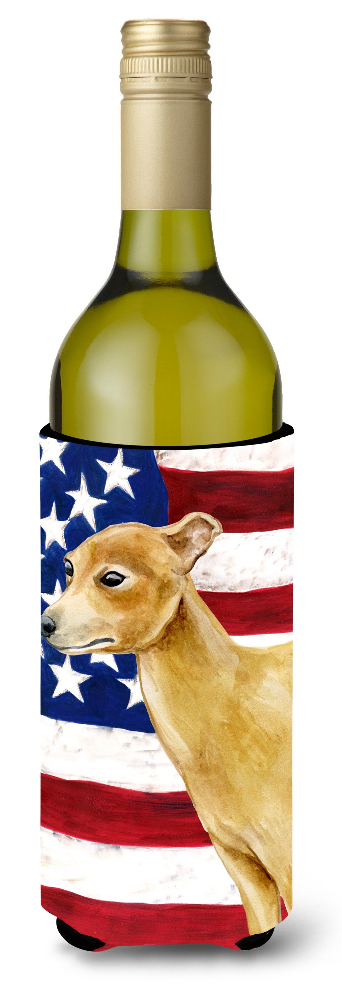 Italian Greyhound Patriotic Wine Bottle Beverge Insulator Hugger BB9698LITERK by Caroline's Treasures