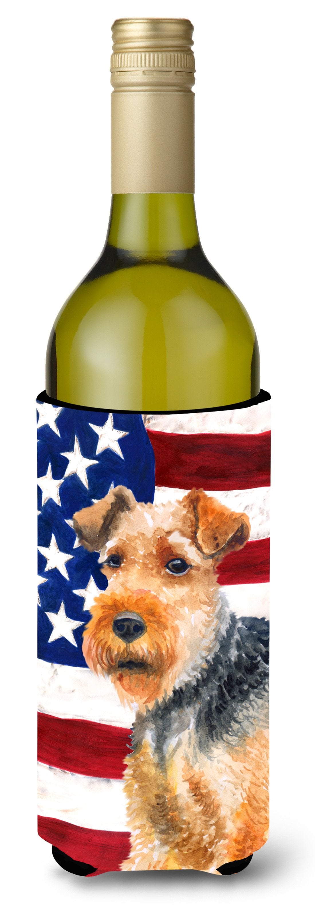 Welsh Terrier Patriotic Wine Bottle Beverge Insulator Hugger BB9700LITERK by Caroline's Treasures