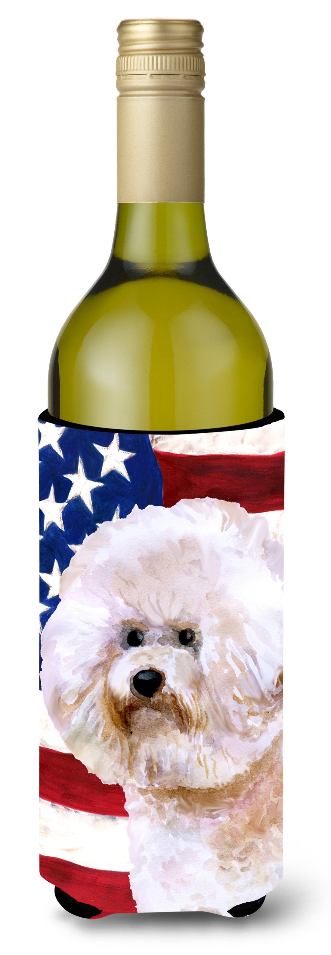Bichon Frise #2 Patriotic Wine Bottle Beverge Insulator Hugger BB9705LITERK by Caroline's Treasures