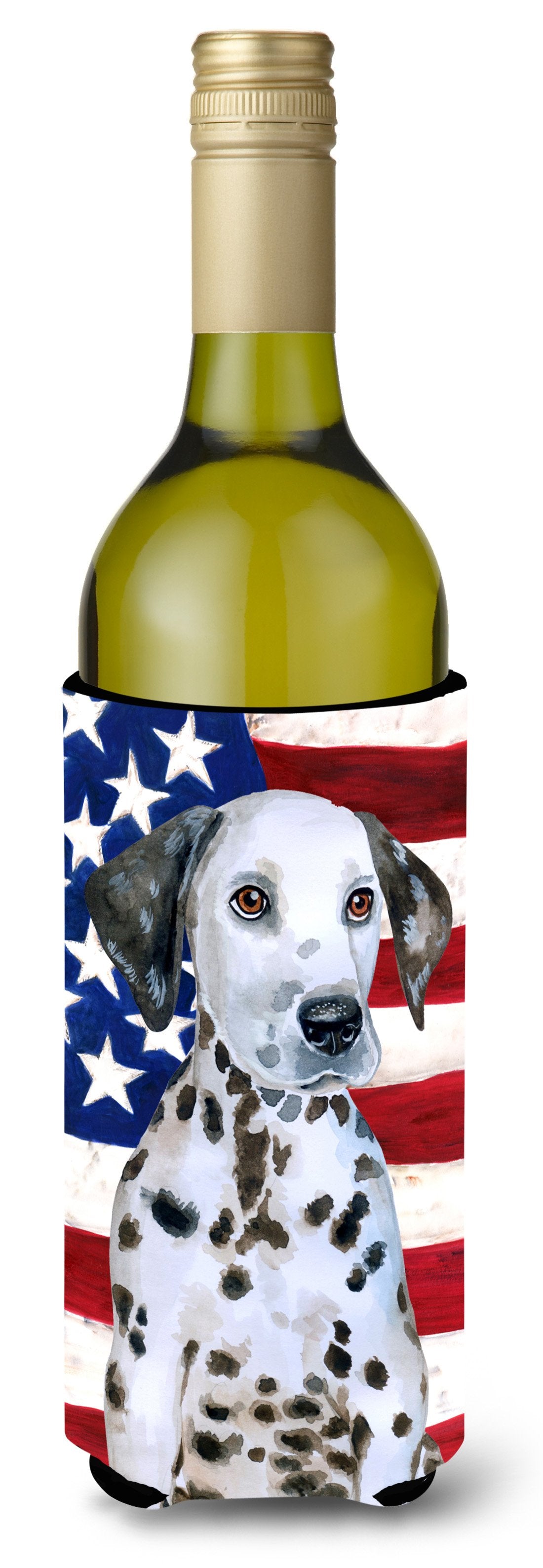 Dalmatian Puppy Patriotic Wine Bottle Beverge Insulator Hugger BB9708LITERK by Caroline's Treasures