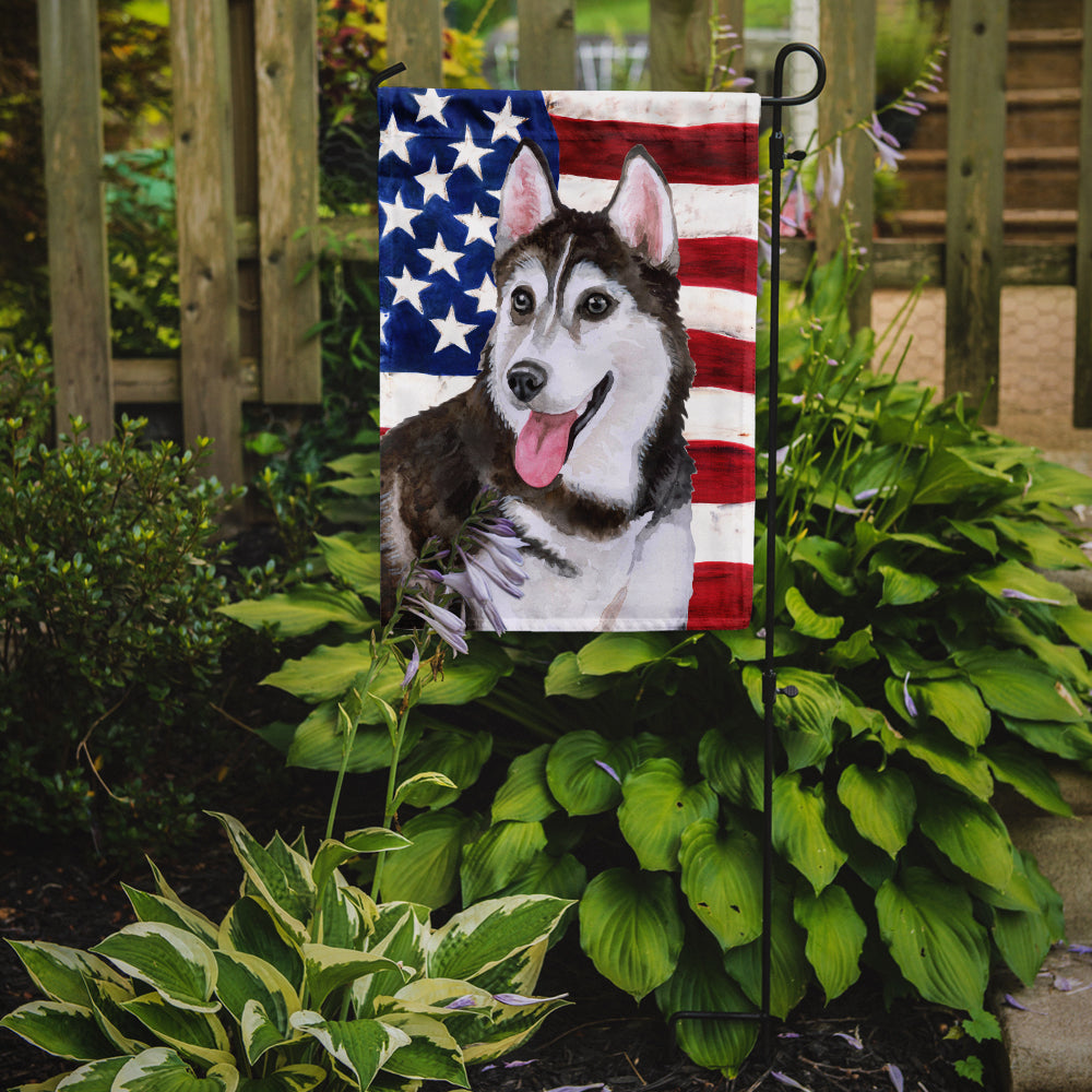 Siberian Husky #2 Patriotic Flag Garden Size BB9712GF