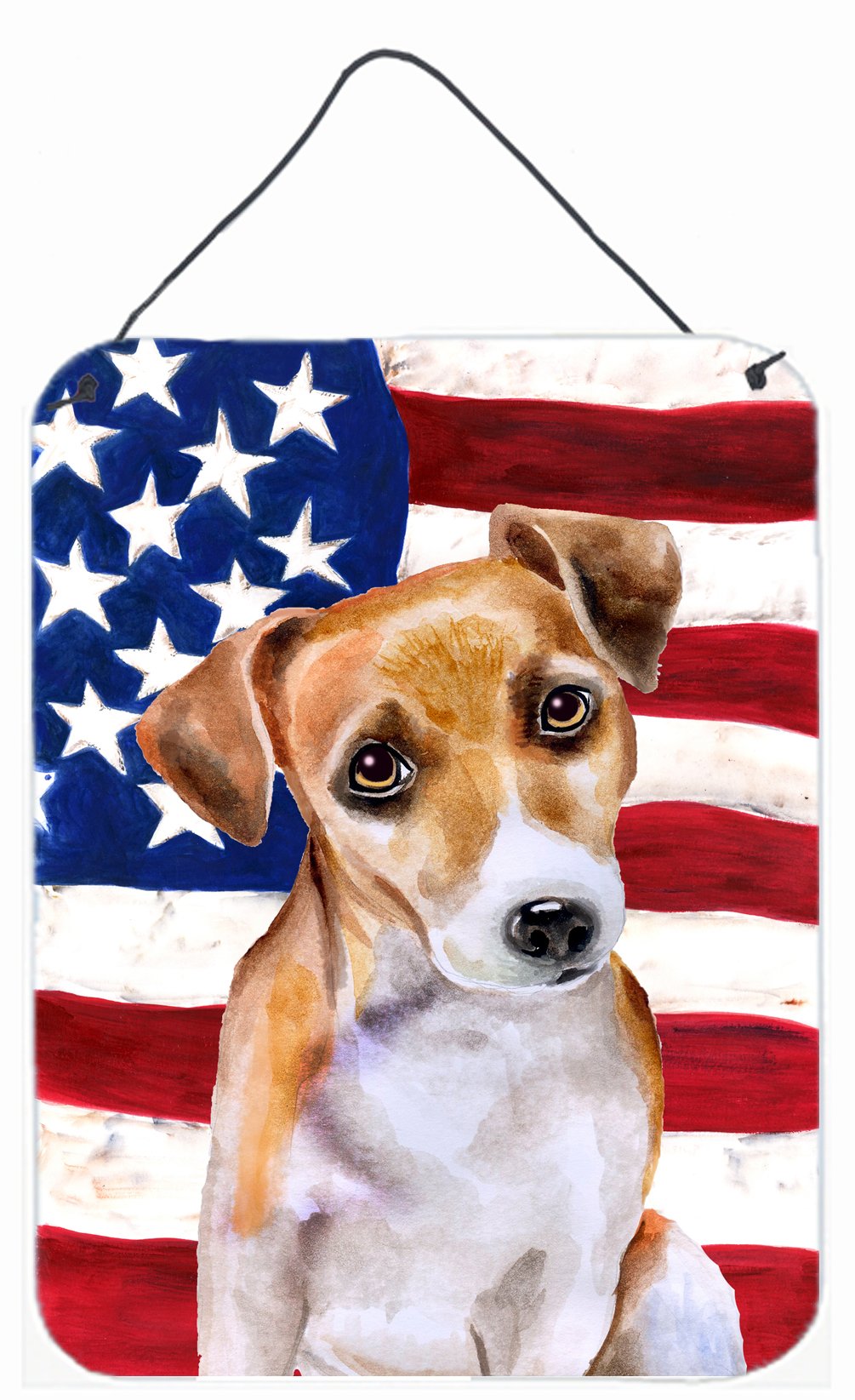 Jack Russell Terrier #2 Patriotic Wall or Door Hanging Prints BB9713DS1216 by Caroline's Treasures