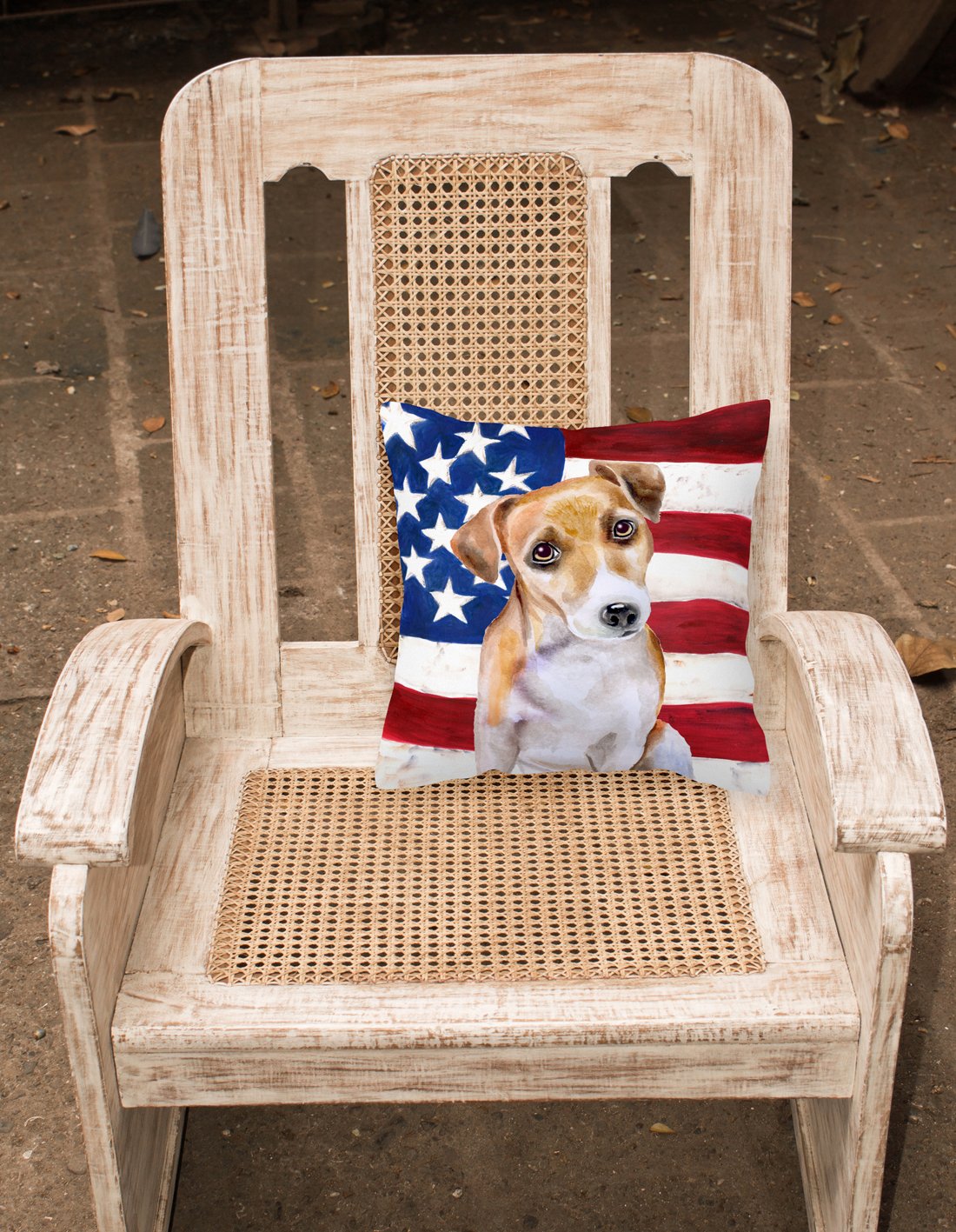 Jack Russell Terrier #2 Patriotic Fabric Decorative Pillow BB9713PW1818 by Caroline's Treasures