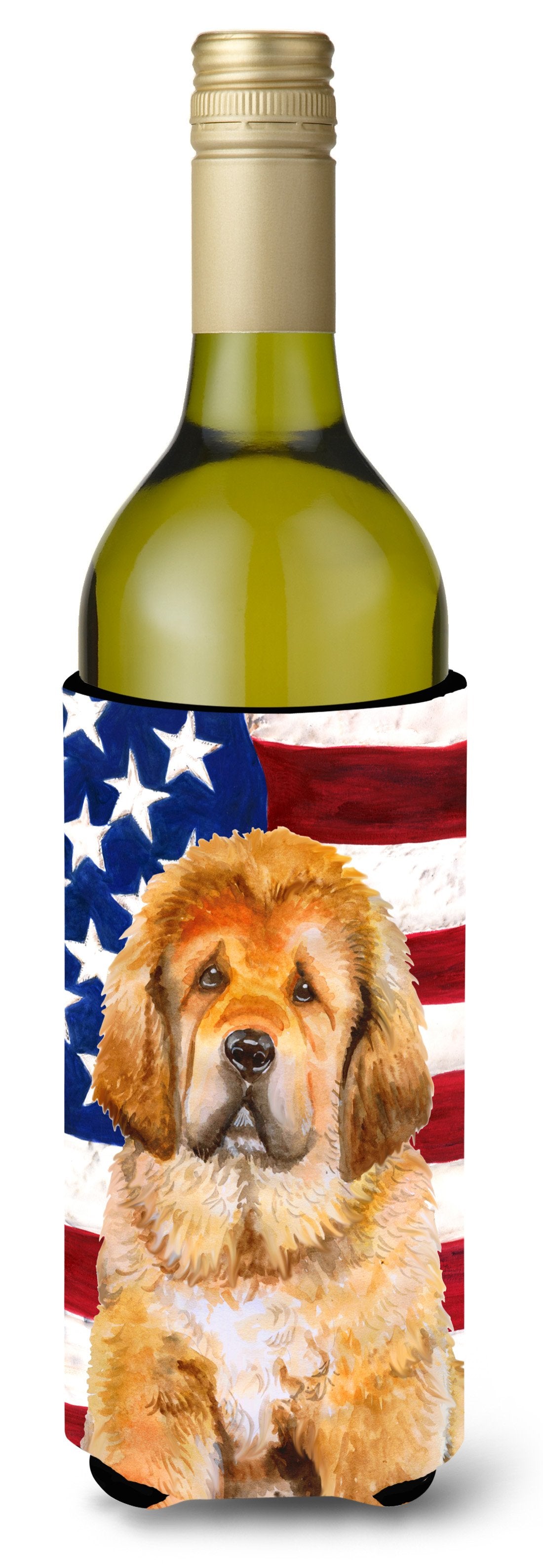 Tibetan Mastiff Patriotic Wine Bottle Beverge Insulator Hugger BB9721LITERK by Caroline's Treasures