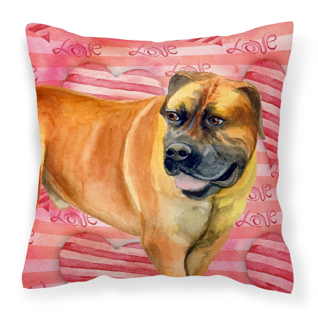 Boerboel Mastiff Love Fabric Decorative Pillow BB9733PW1818 by Caroline's Treasures