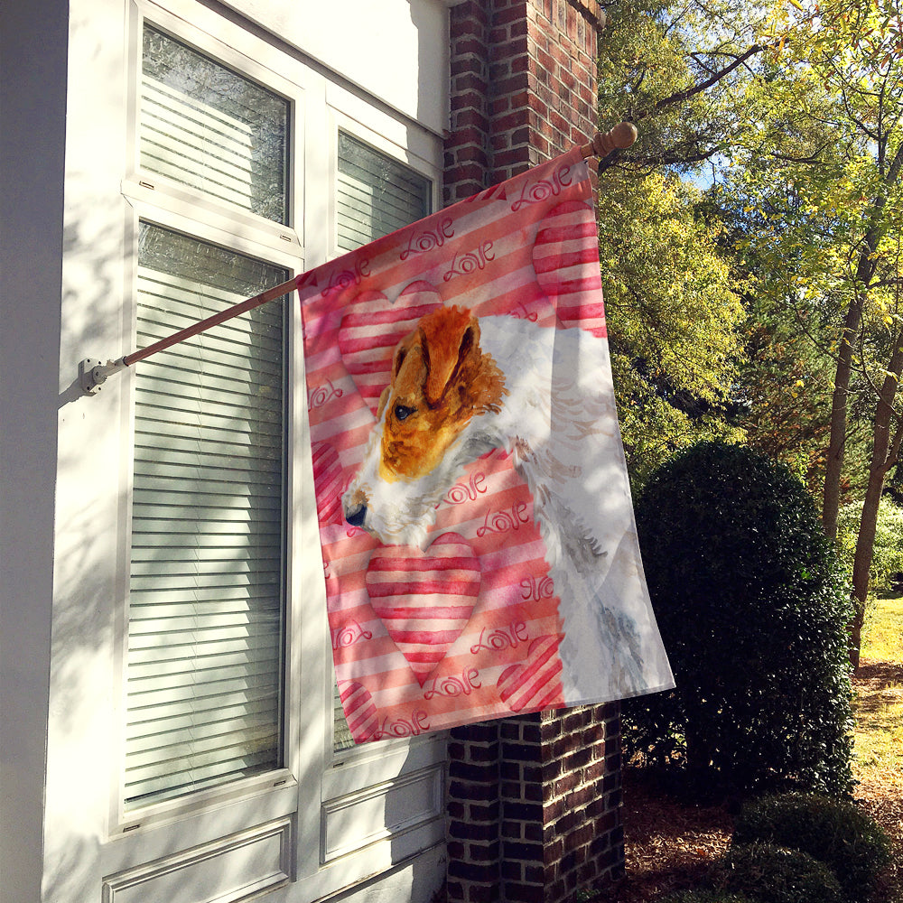 Fox Terrier Love Flag Canvas House Size BB9737CHF