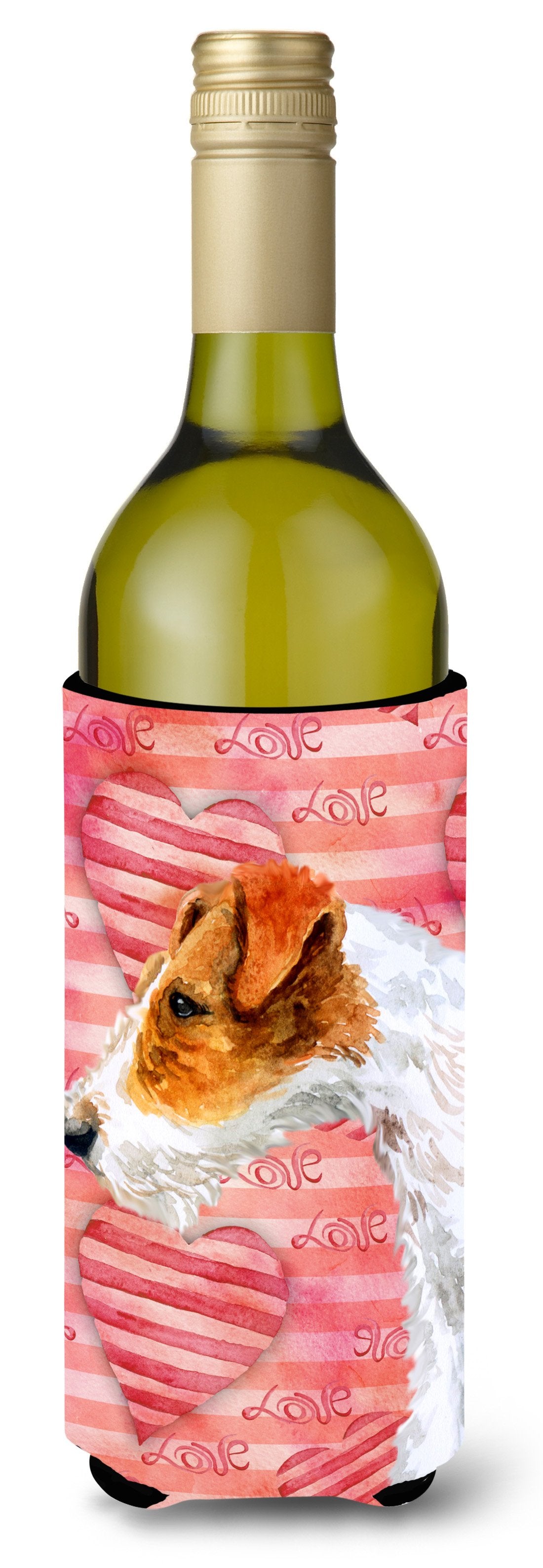 Fox Terrier Love Wine Bottle Beverge Insulator Hugger BB9737LITERK by Caroline's Treasures