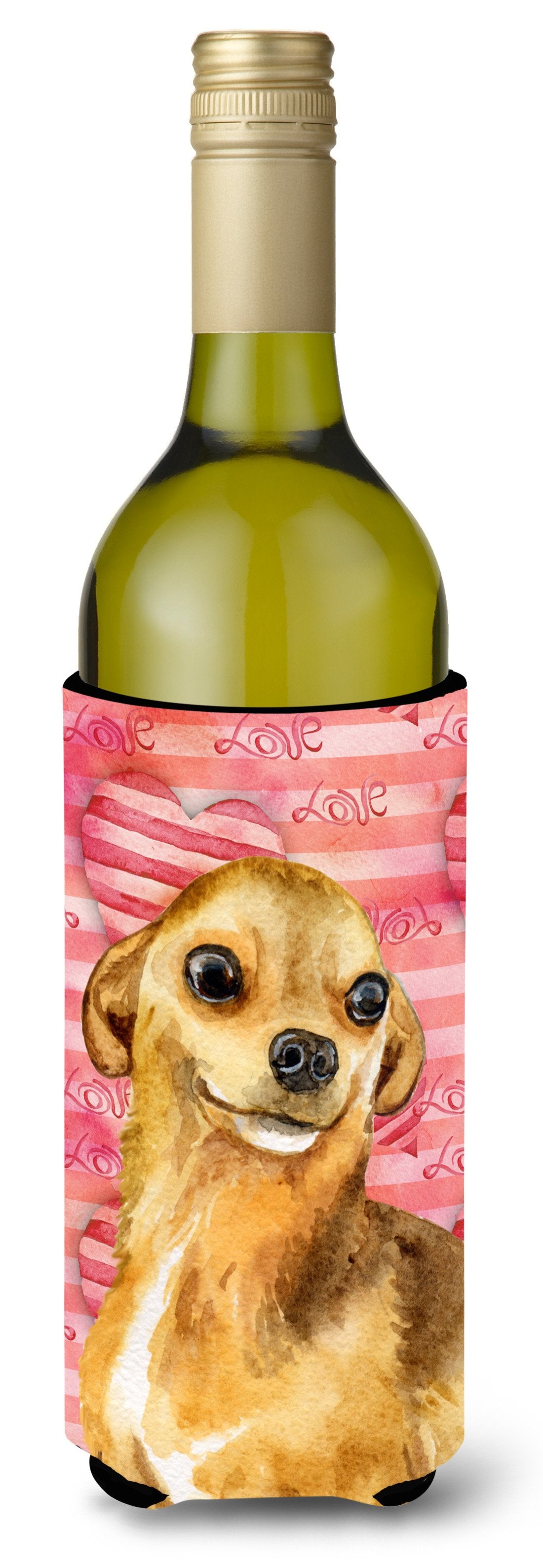 Chihuahua Love Wine Bottle Beverge Insulator Hugger BB9745LITERK by Caroline's Treasures