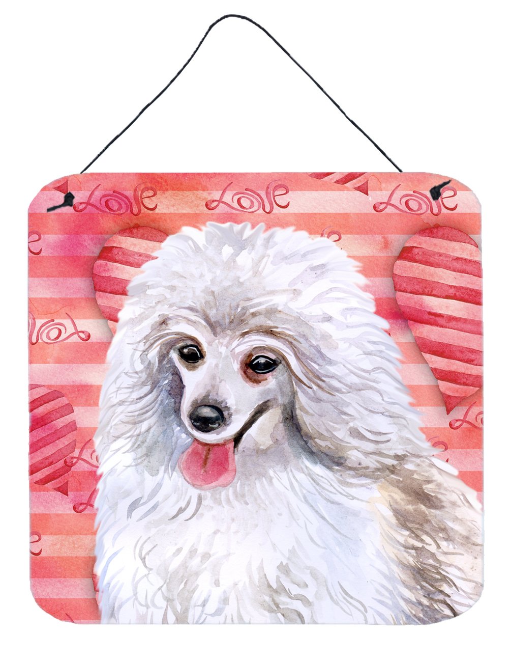 Medium White Poodle Love Wall or Door Hanging Prints BB9770DS66 by Caroline's Treasures