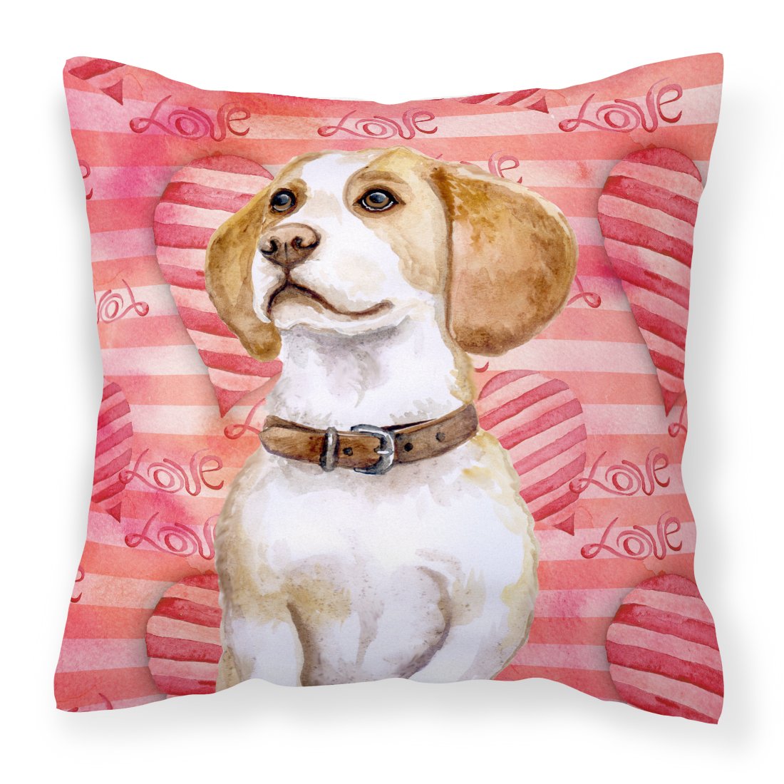 Beagle Love Fabric Decorative Pillow BB9773PW1818 by Caroline's Treasures