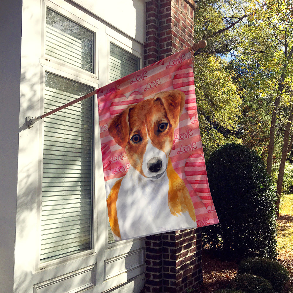 Jack Russell Terrier Love Flag Canvas House Size BB9776CHF