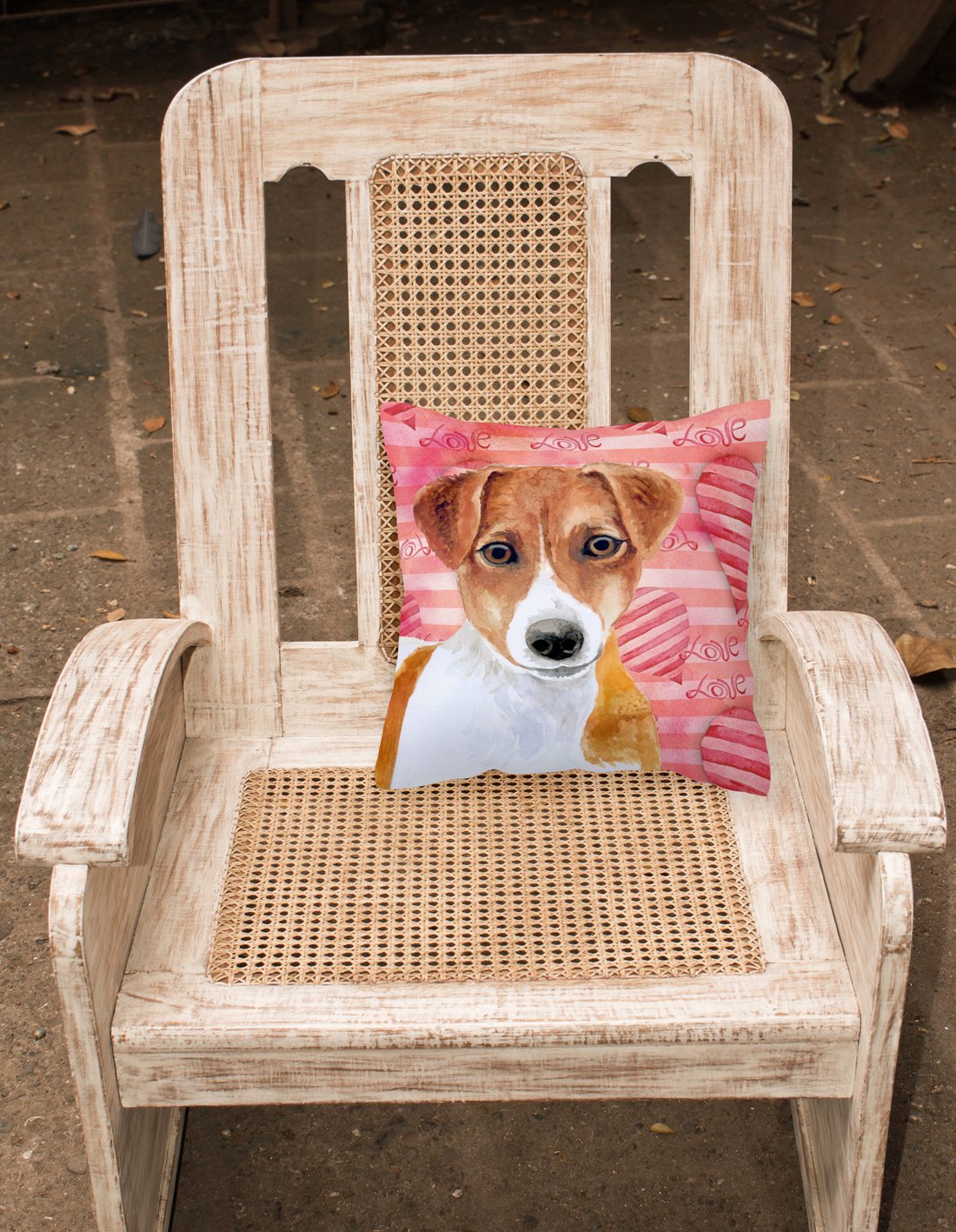 Jack Russell Terrier Love Fabric Decorative Pillow BB9776PW1818 by Caroline's Treasures