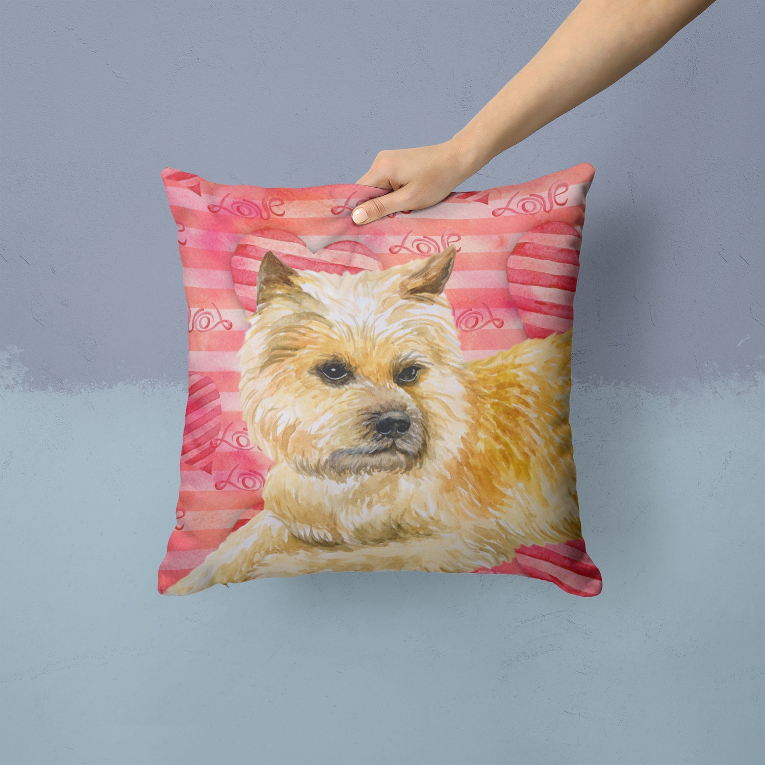 Cairn Terrier Love Fabric Decorative Pillow BB9777PW1414 - the-store.com