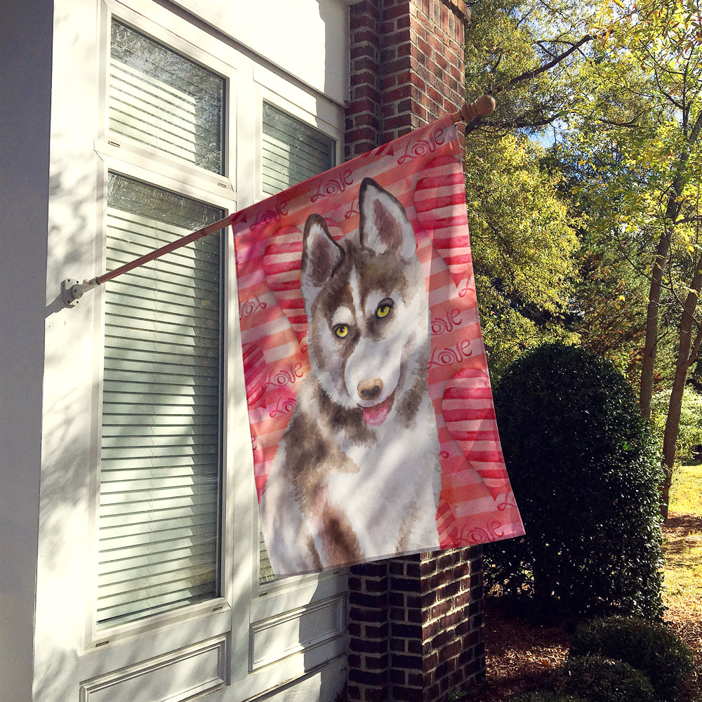 Siberian Husky Grey Love Flag Canvas House Size BB9783CHF