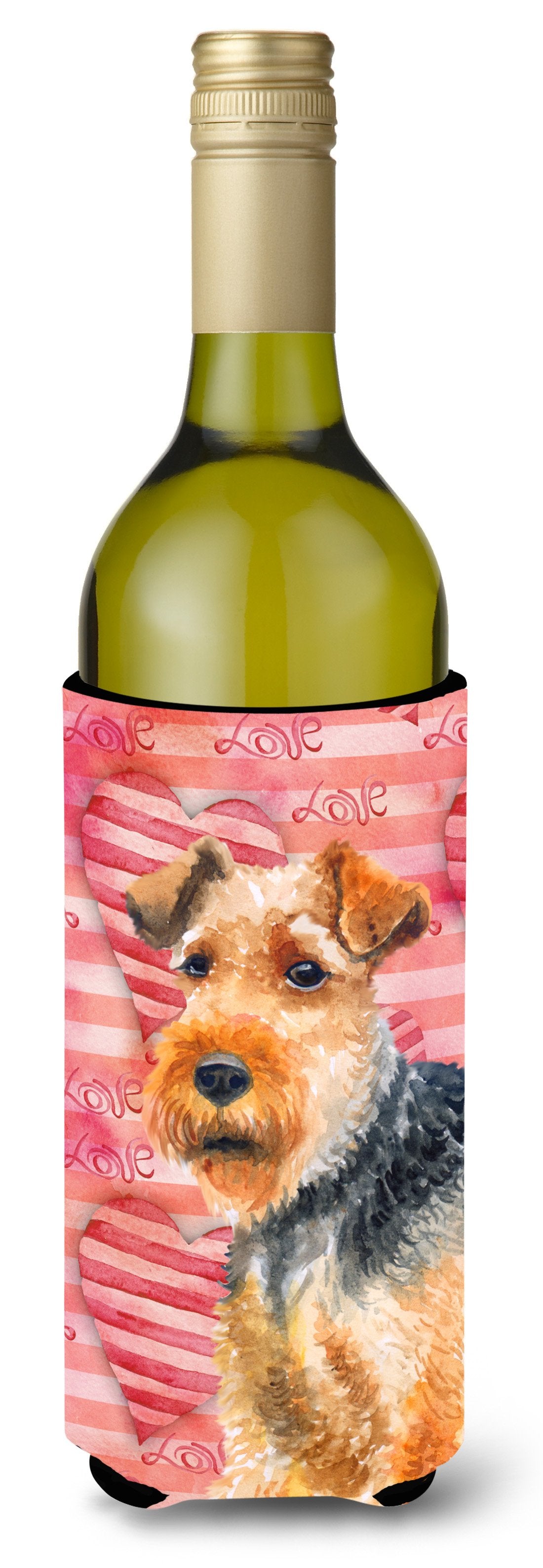 Welsh Terrier Love Wine Bottle Beverge Insulator Hugger BB9787LITERK by Caroline's Treasures