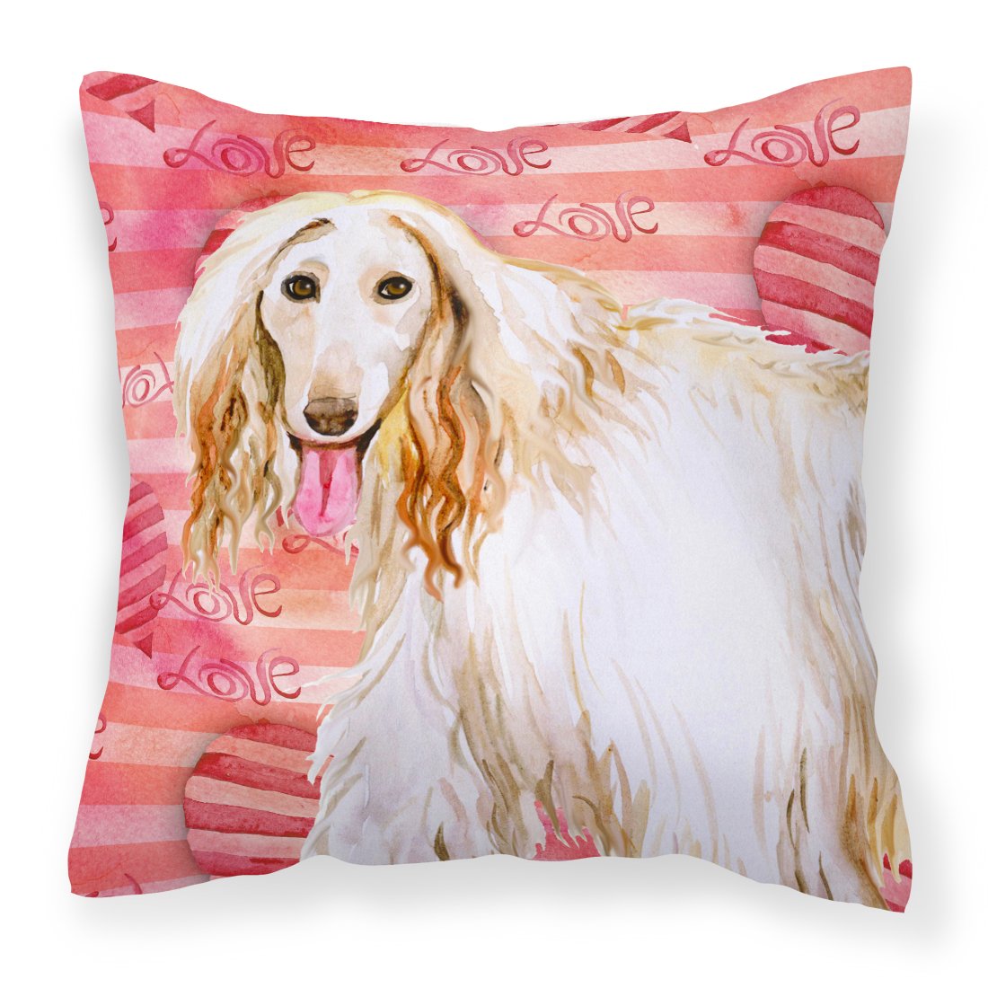 Afghan Hound Love Fabric Decorative Pillow BB9789PW1818 by Caroline's Treasures