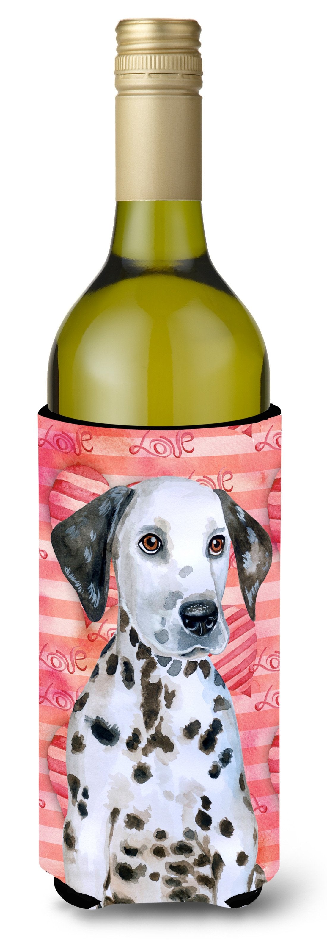 Dalmatian Puppy Love Wine Bottle Beverge Insulator Hugger BB9795LITERK by Caroline's Treasures