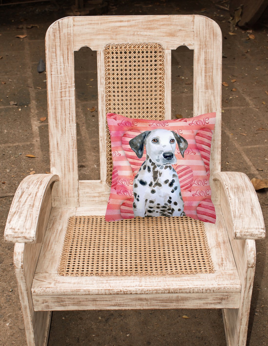 Dalmatian Puppy Love Fabric Decorative Pillow BB9795PW1818 by Caroline's Treasures