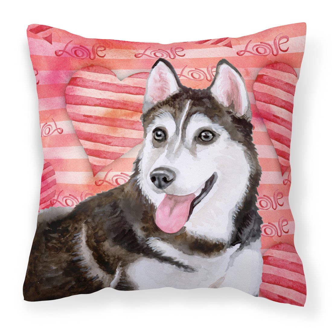 Siberian Husky #2 Love Fabric Decorative Pillow BB9799PW1818 by Caroline's Treasures