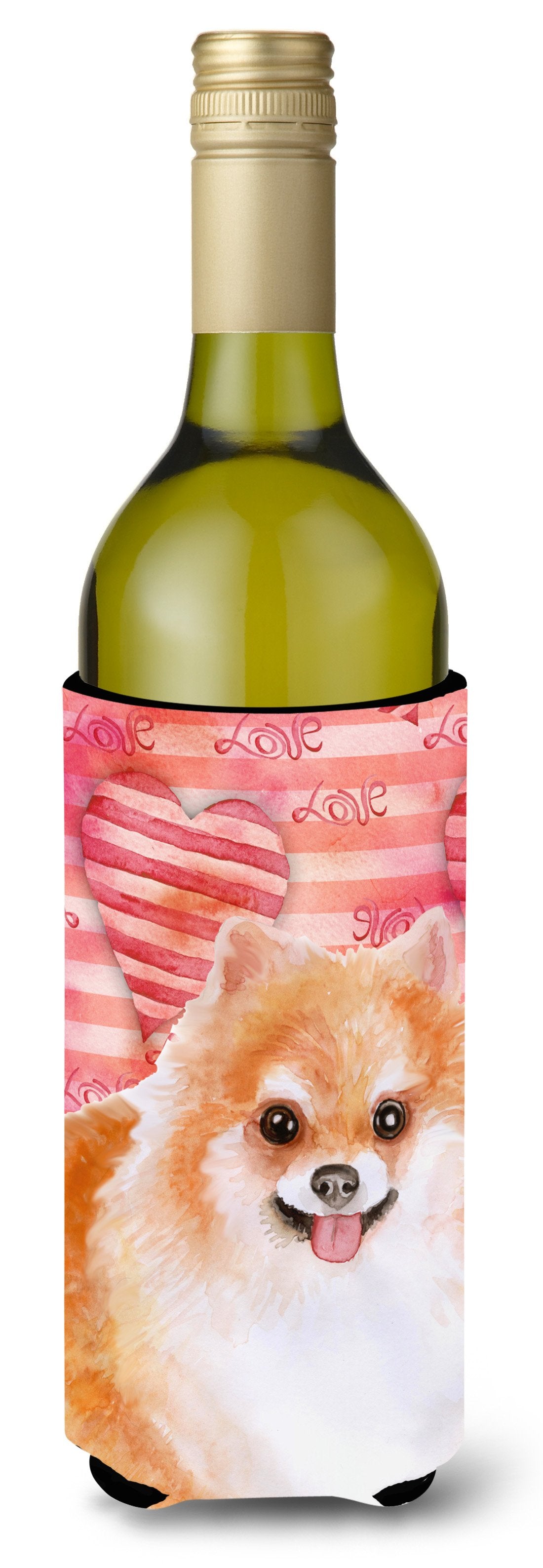 Pomeranian #2 Love Wine Bottle Beverge Insulator Hugger BB9803LITERK by Caroline's Treasures