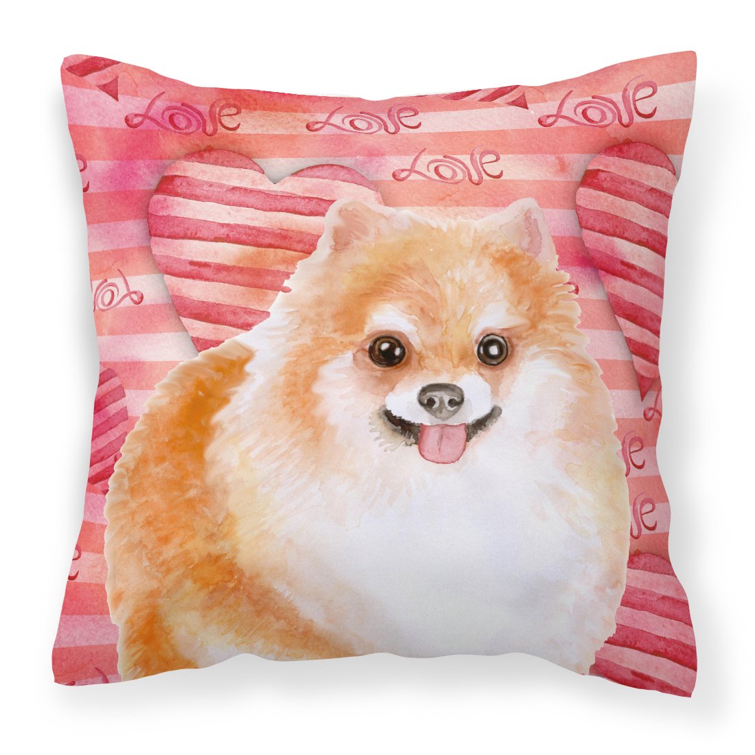 Pomeranian #2 Love Fabric Decorative Pillow BB9803PW1818 by Caroline's Treasures