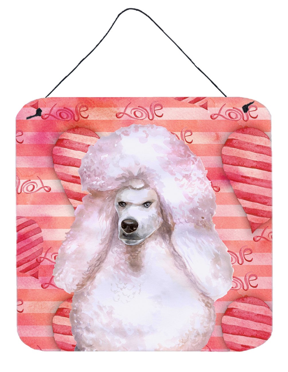 White Standard Poodle Love Wall or Door Hanging Prints BB9804DS66 by Caroline's Treasures