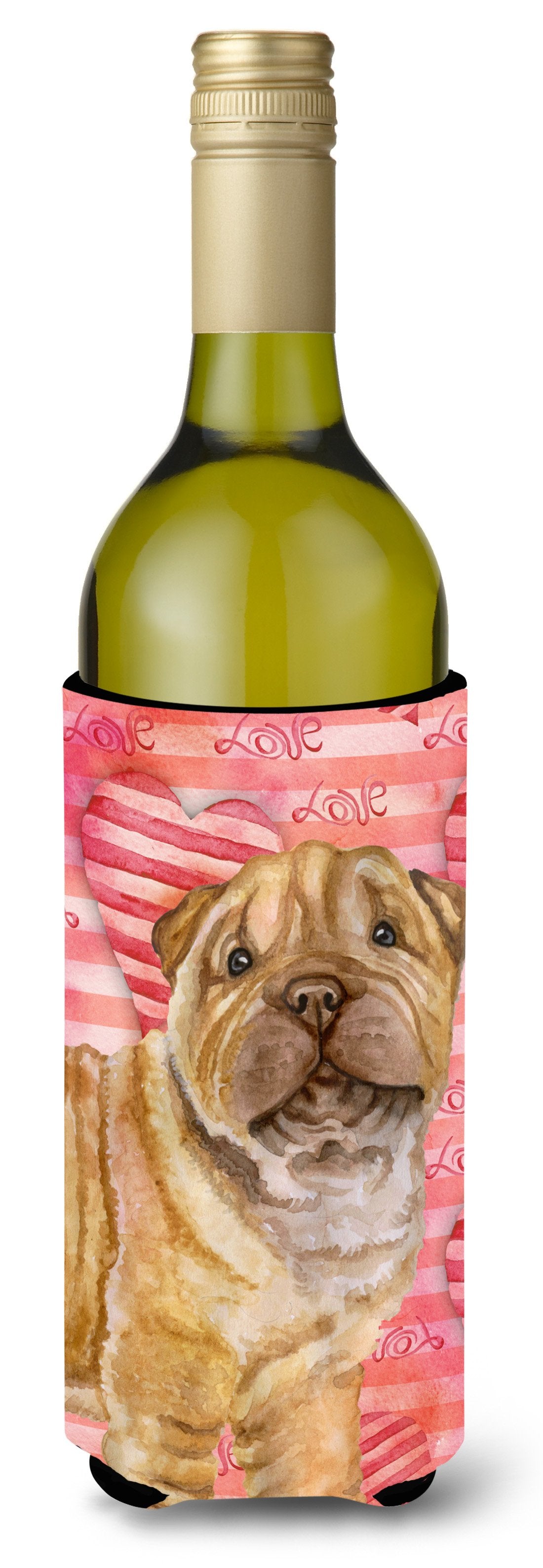 Shar Pei Puppy Love Wine Bottle Beverge Insulator Hugger BB9806LITERK by Caroline's Treasures