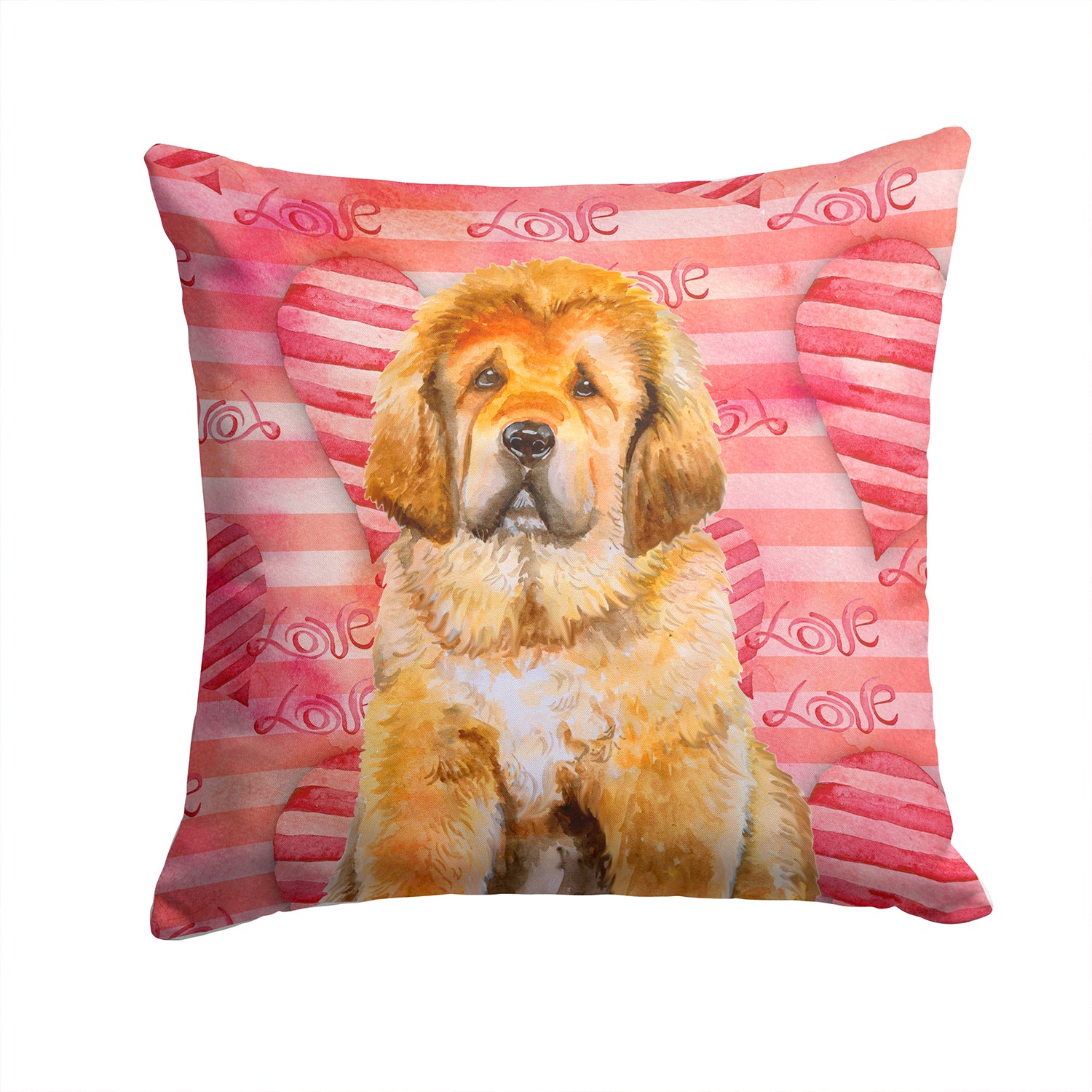 Tibetan Mastiff Love Fabric Decorative Pillow BB9808PW1414 - the-store.com