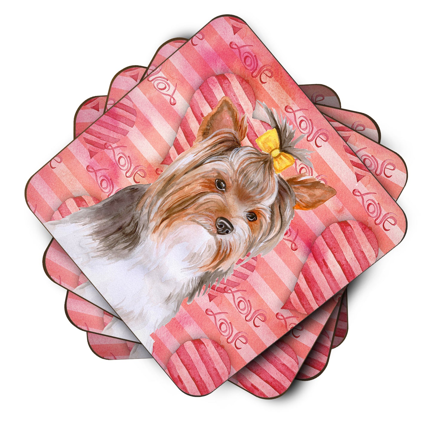 Yorkshire Terrier #2 Love Foam Coaster Set of 4 BB9810FC - the-store.com