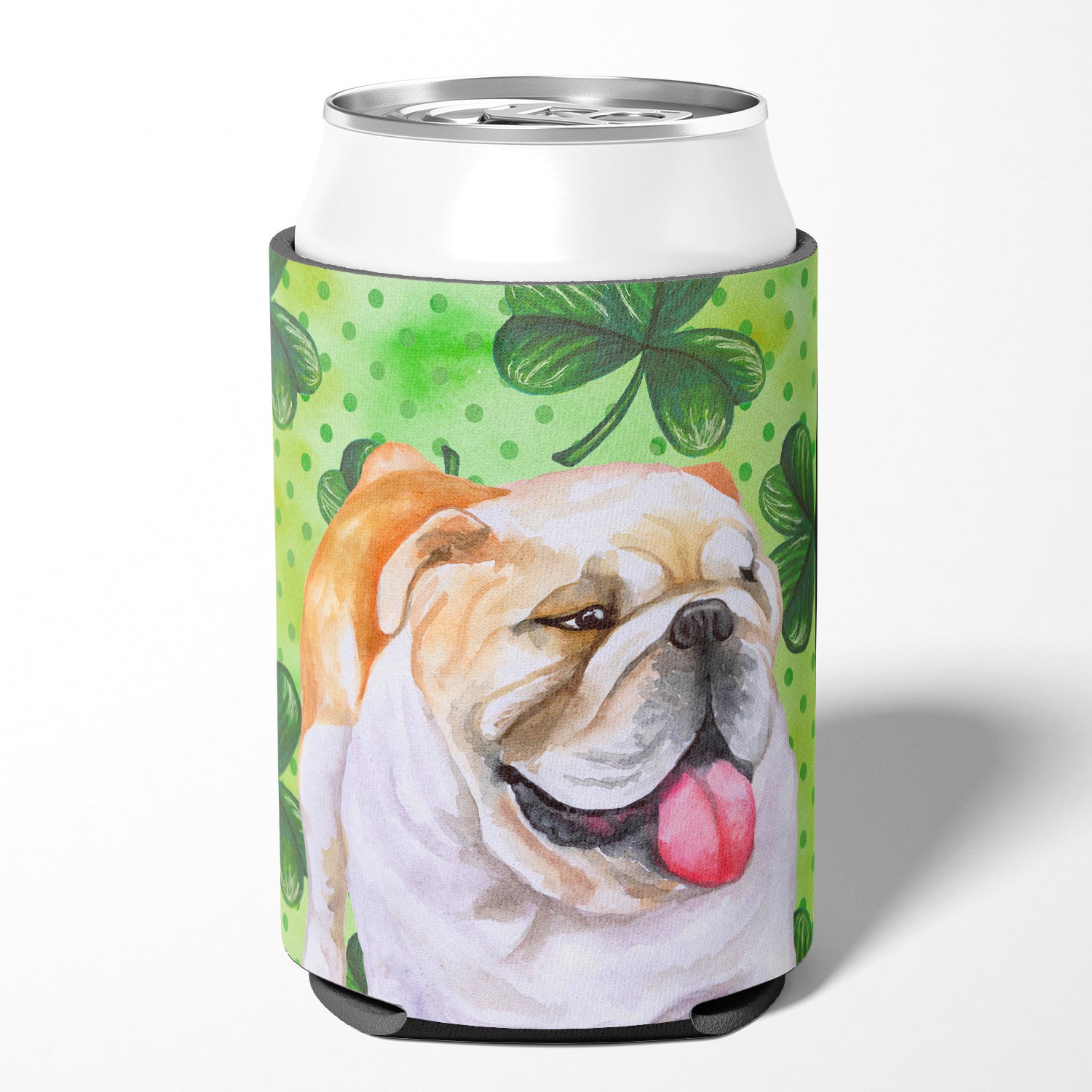 English Bulldog St Patrick's Can or Bottle Hugger BB9813CC
