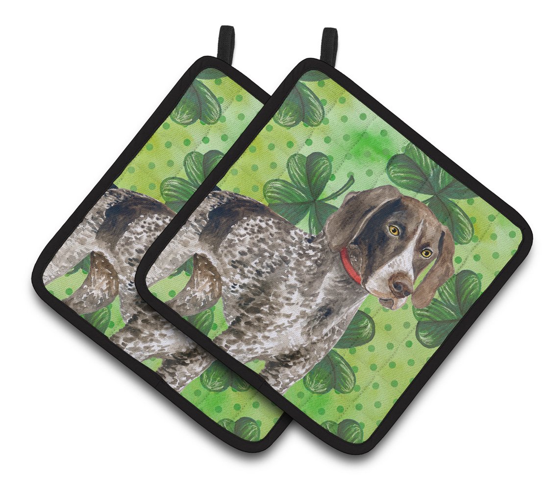 German Shorthaired Pointer St Patrick's Pair of Pot Holders BB9815PTHD by Caroline's Treasures