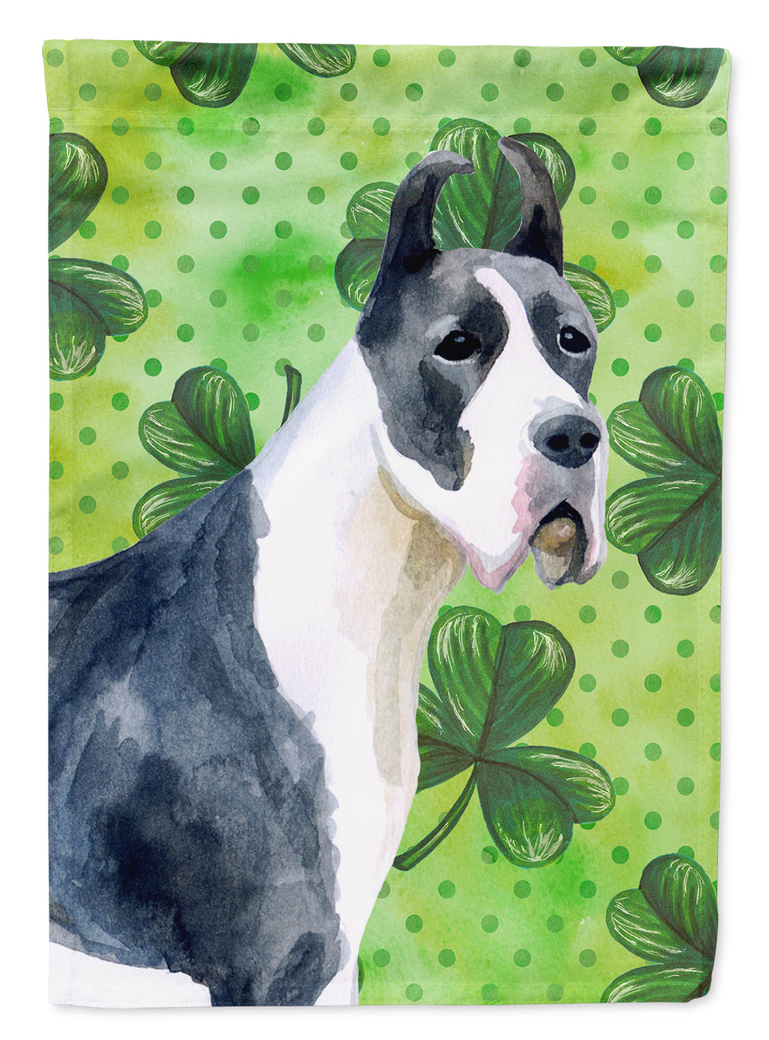 Harlequin Great Dane St Patrick's Flag Canvas House Size BB9817CHF