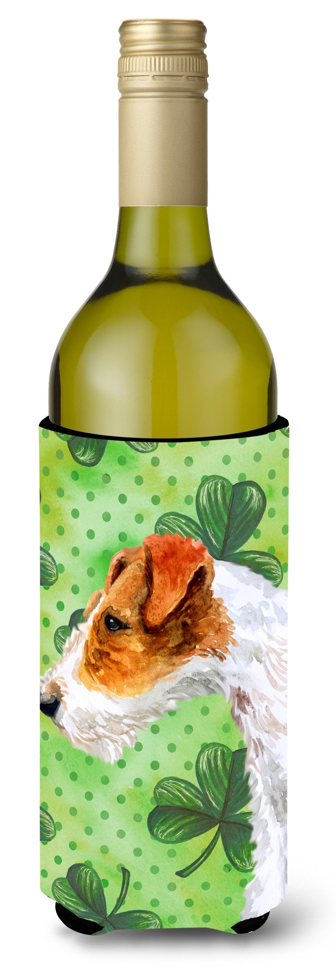 Fox Terrier St Patrick's Wine Bottle Beverge Insulator Hugger BB9824LITERK by Caroline's Treasures