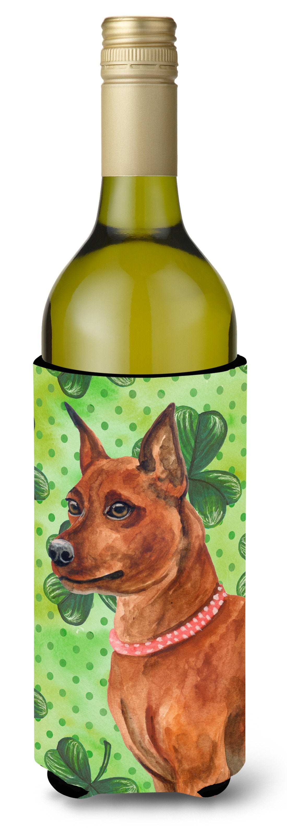 Miniature Pinscher St Patrick's Wine Bottle Beverge Insulator Hugger BB9830LITERK by Caroline's Treasures