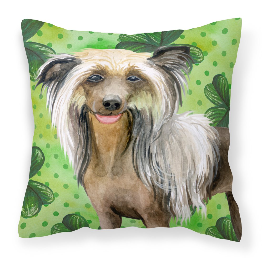 Chinese Crested St Patrick's Fabric Decorative Pillow BB9833PW1818 by Caroline's Treasures