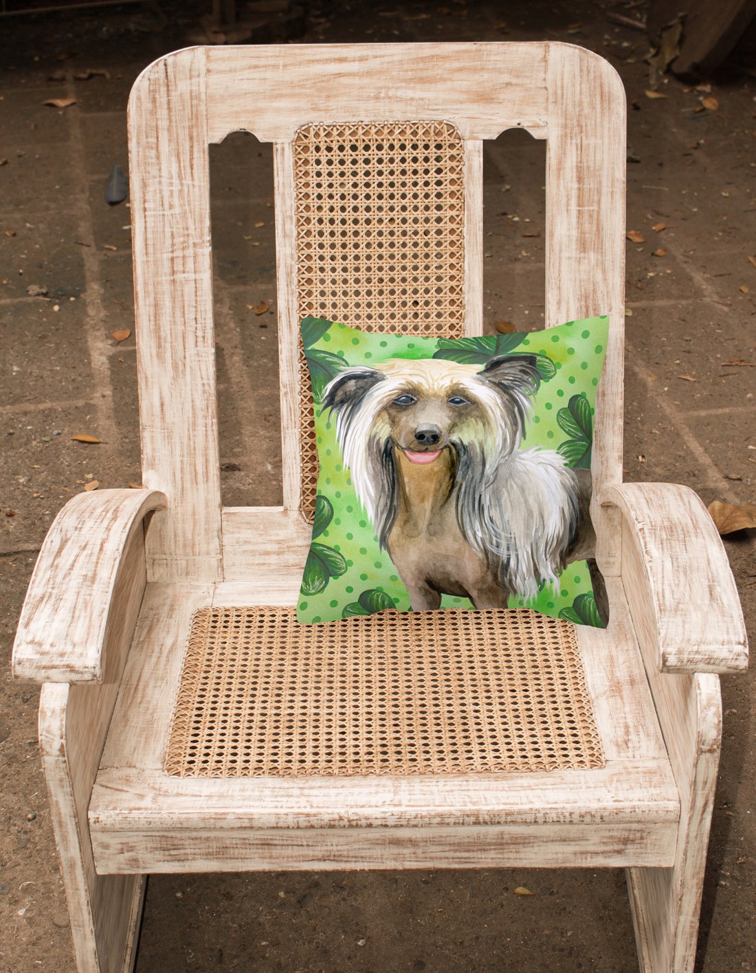 Chinese Crested St Patrick's Fabric Decorative Pillow BB9833PW1818 by Caroline's Treasures