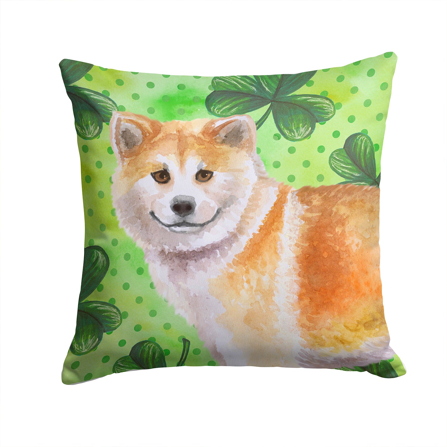Shiba Inu St Patrick's Fabric Decorative Pillow BB9852PW1414 - the-store.com