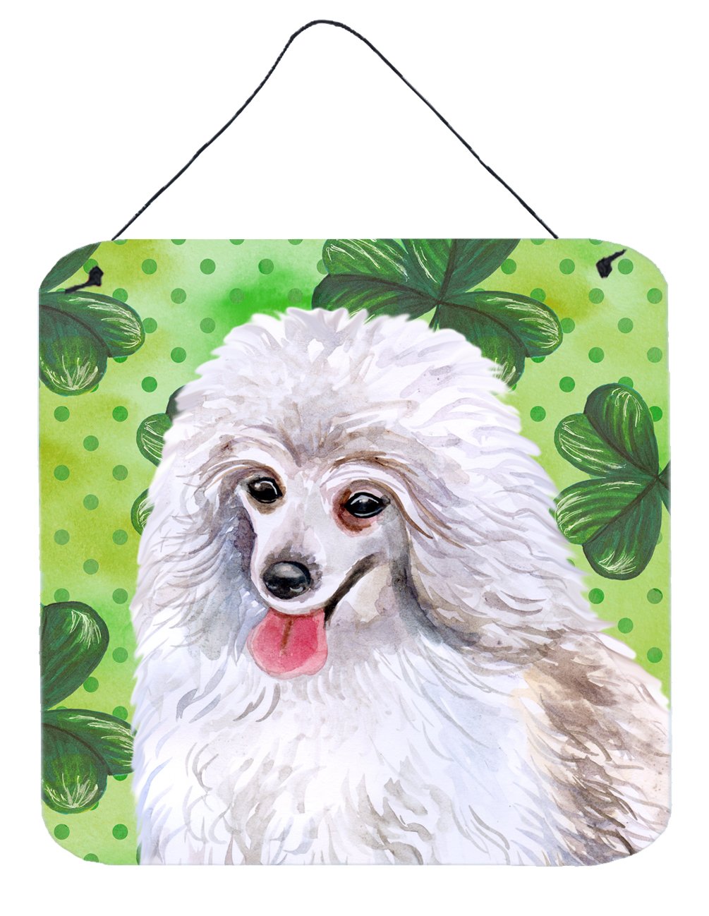 Medium White Poodle St Patrick's Wall or Door Hanging Prints BB9857DS66 by Caroline's Treasures