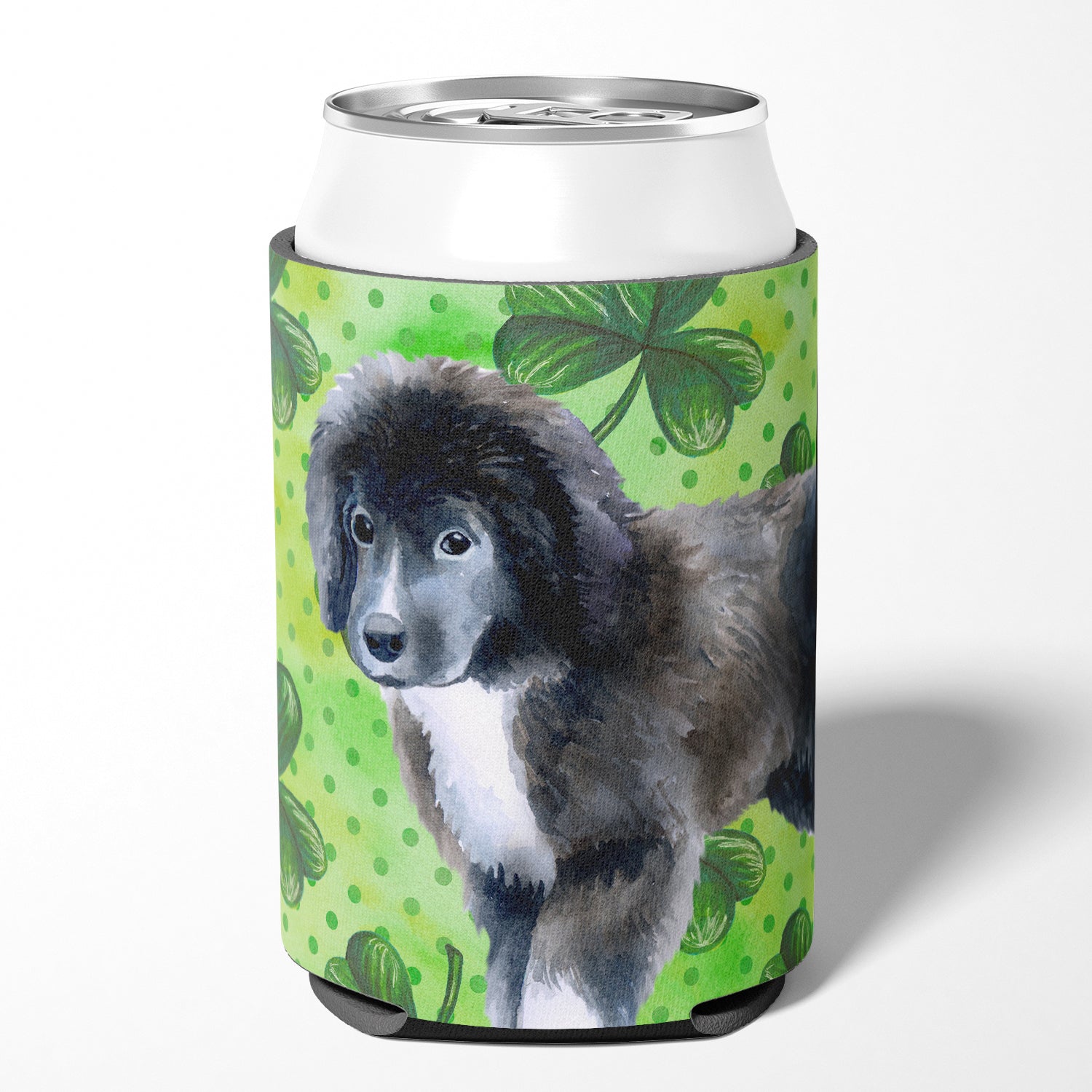 Newfoundland Puppy St Patrick's Can or Bottle Hugger BB9873CC