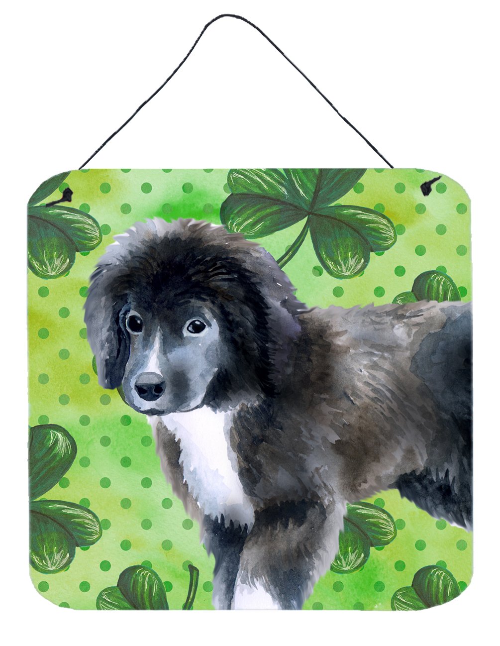 Newfoundland Puppy St Patrick's Wall or Door Hanging Prints BB9873DS66 by Caroline's Treasures