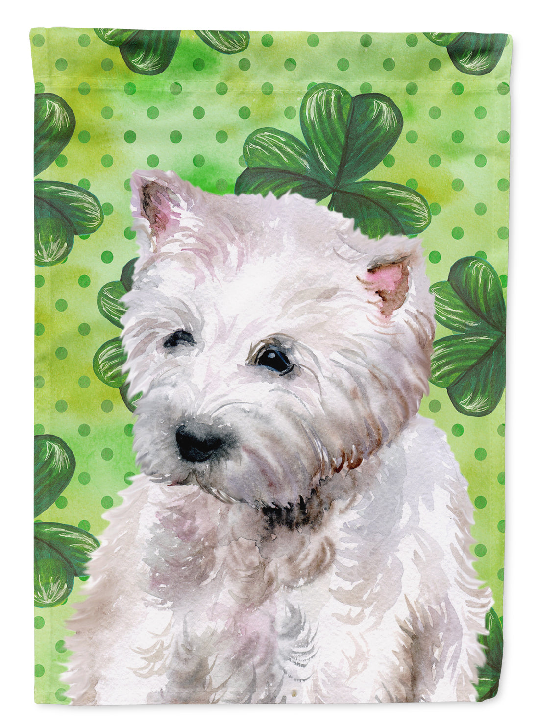 Westie St Patrick's Flag Canvas House Size BB9875CHF