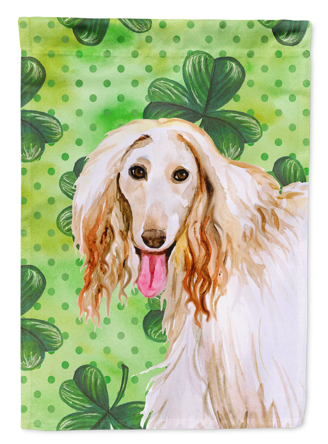 Afghan Hound St Patrick's Flag Canvas House Size BB9876CHF