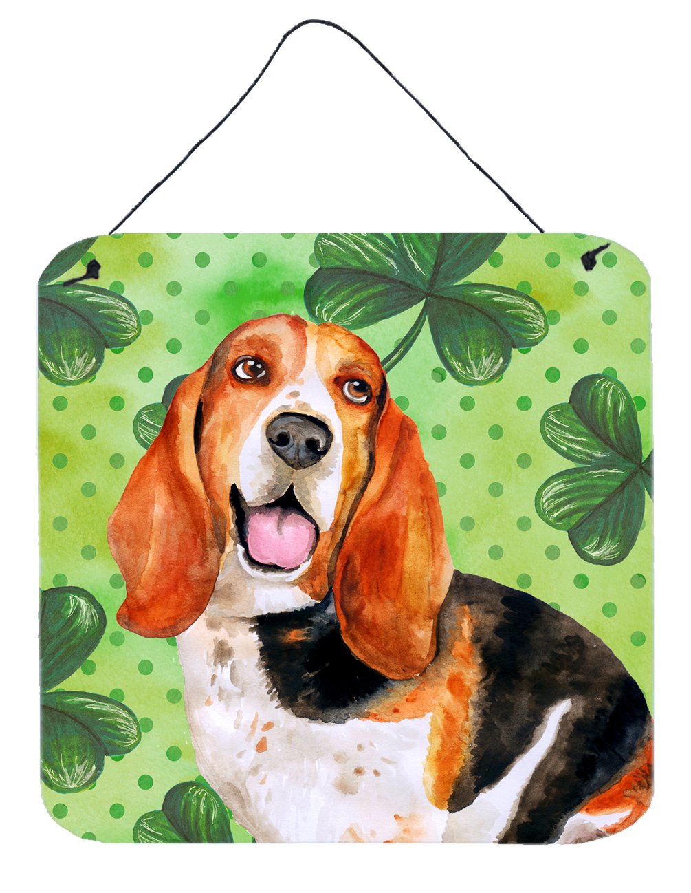 Basset Hound St Patrick's Wall or Door Hanging Prints BB9878DS66 by Caroline's Treasures