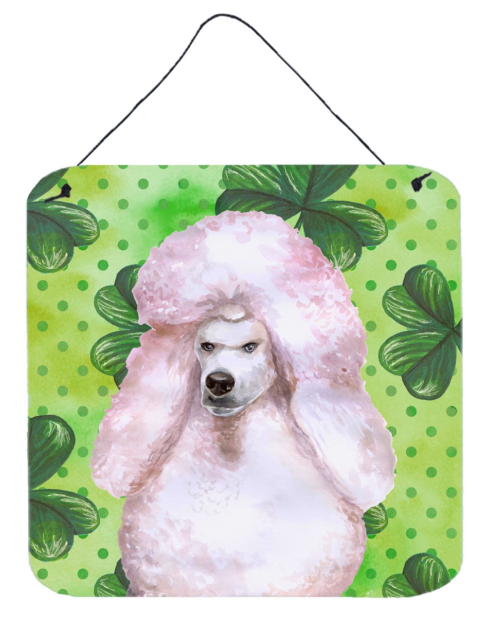 White Standard Poodle St Patrick's Wall or Door Hanging Prints BB9891DS66 by Caroline's Treasures