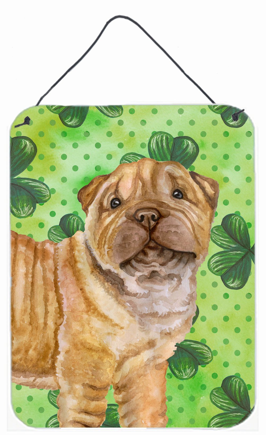 Shar Pei Puppy St Patrick's Wall or Door Hanging Prints BB9893DS1216 by Caroline's Treasures